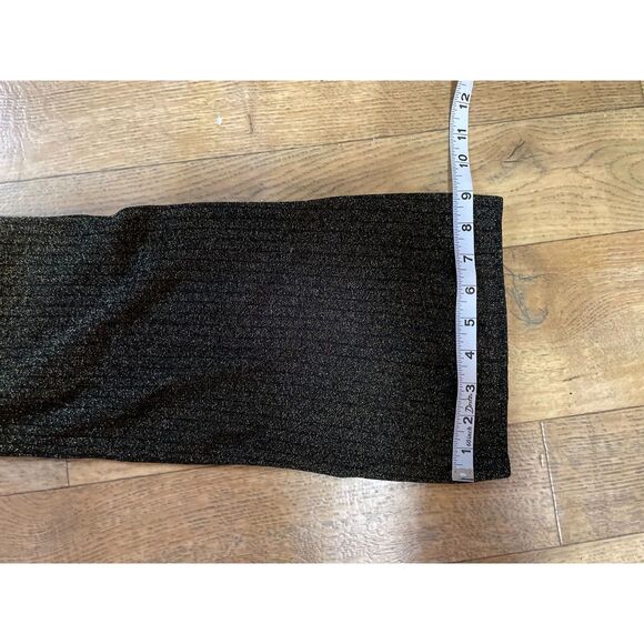 Banana Republic Gold Metallic Mock Neck Ribbed Bell Sleeve Top XXL NWT - Picture 6 of 8